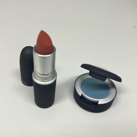 MAC Cosmetics Other - NEW MAC cosmetics Powder Kiss Good Jeans Eyeshadow & Devoted to Chili Lipstick